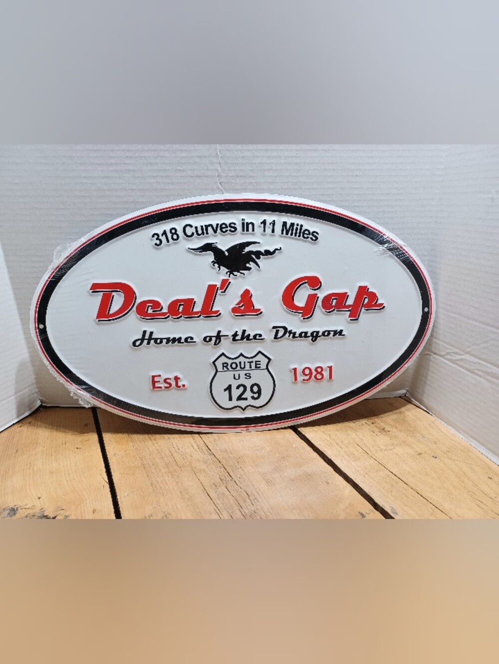 Deals Gap Tail of The Dragon Metal Sign 318 Curves 11 Miles Motorcycle Wall Deco